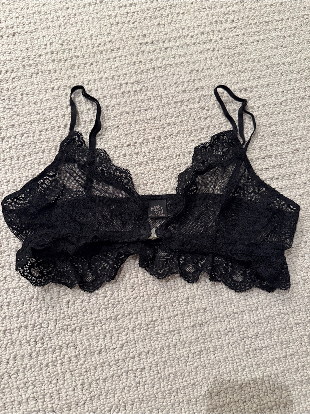 Only Hearts Black Lace Bralette - Front Closure